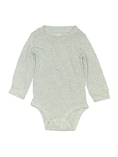 Pre-owned Carter's Kids' Long Sleeve Onesie In Gray