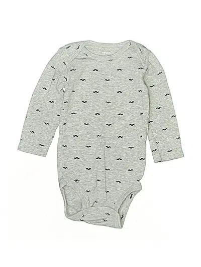 Pre-owned Carter's Babies' Long Sleeve Onesie In Gray