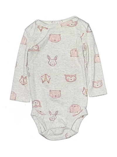 Pre-owned Carter's Babies' Long Sleeve Onesie In Gray