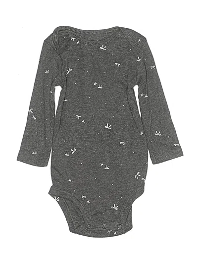 Pre-owned Carter's Babies' Long Sleeve Onesie In Gray
