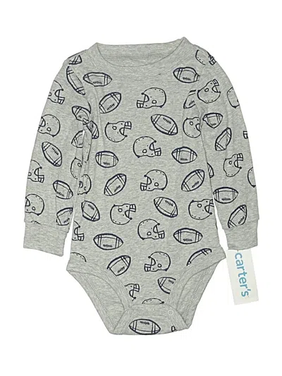 Pre-owned Carter's Kids' Long Sleeve Onesie In Gray
