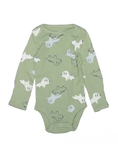 Pre-owned Carter's Babies' Long Sleeve Onesie In Green