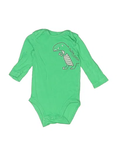 Pre-owned Carter's Babies' Long Sleeve Onesie In Green