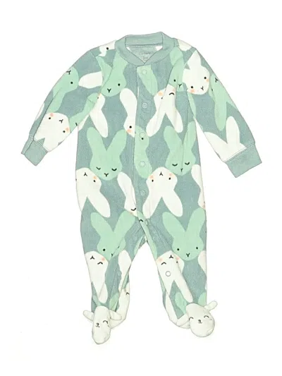 Pre-owned Carter's Babies' Long Sleeve Onesie In Green