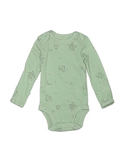 Pre-owned Carter's Babies' Long Sleeve Onesie In Green