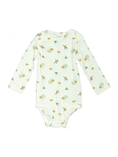 Pre-owned Carter's Kids' Long Sleeve Onesie In Green
