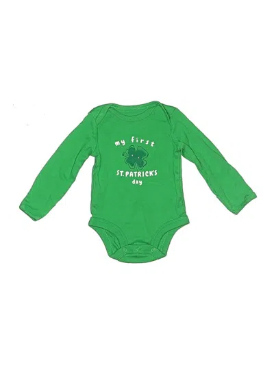Pre-owned Carter's Babies' Long Sleeve Onesie In Green