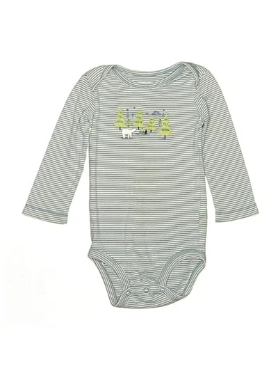 Pre-owned Carter's Kids' Long Sleeve Onesie In Green