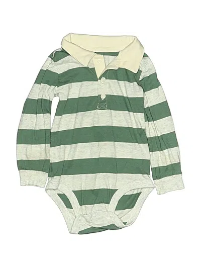 Pre-owned Carter's Kids' Long Sleeve Onesie In Green