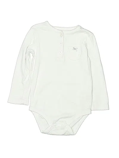 Pre-owned Carter's Kids' Long Sleeve Onesie In Ivory