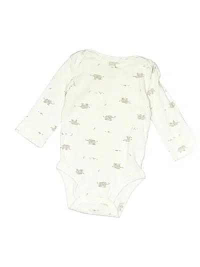 Pre-owned Carter's Babies' Long Sleeve Onesie In Ivory
