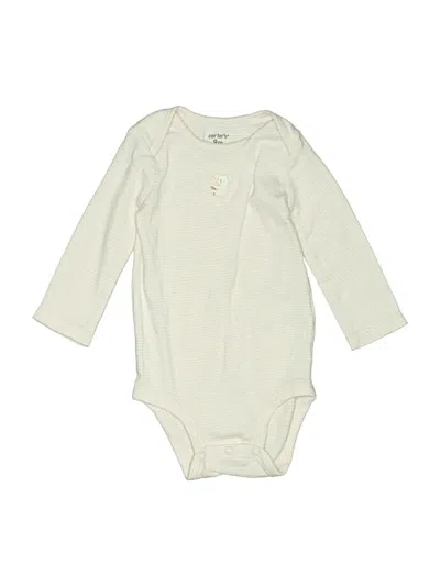 Pre-owned Carter's Babies' Long Sleeve Onesie In Ivory