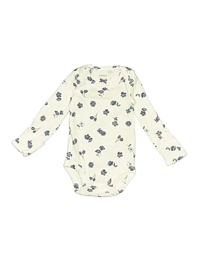 Pre-owned Carter's Babies' Long Sleeve Onesie In Ivory