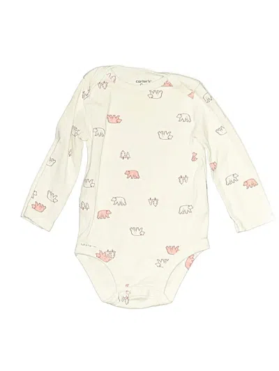 Pre-owned Carter's Babies' Long Sleeve Onesie In Ivory