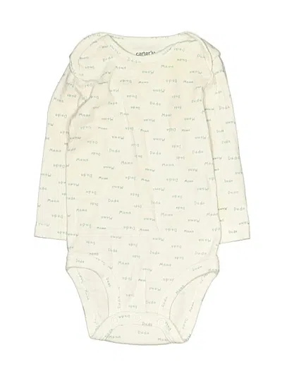 Pre-owned Carter's Babies' Long Sleeve Onesie In Ivory