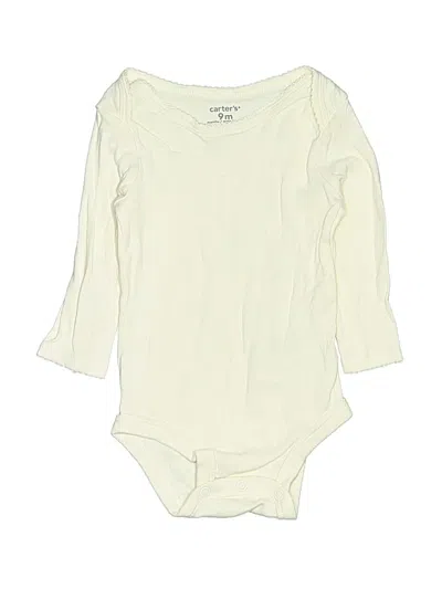 Pre-owned Carter's Babies' Long Sleeve Onesie In Ivory