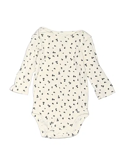 Pre-owned Carter's Babies' Long Sleeve Onesie In Ivory