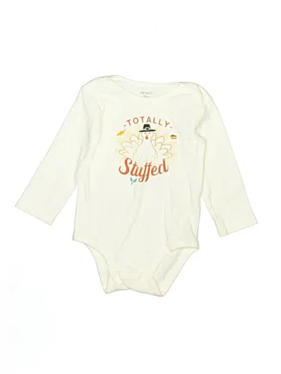 Pre-owned Carter's Kids' Long Sleeve Onesie In Ivory