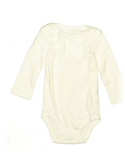 Pre-owned Carter's Kids' Long Sleeve Onesie In Ivory