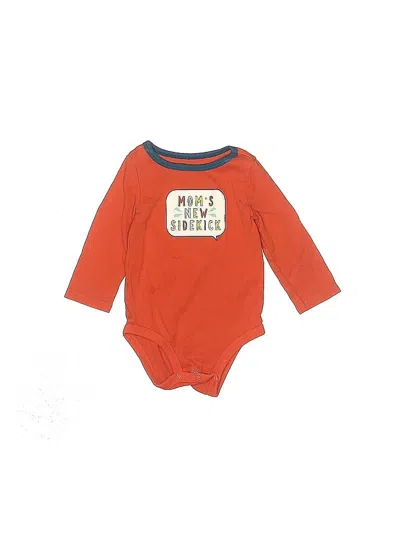 Pre-owned Carter's Babies' Long Sleeve Onesie In Orange