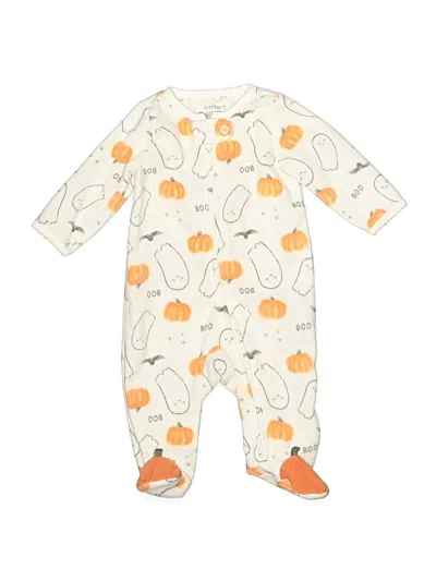 Pre-owned Carter's Babies' Long Sleeve Onesie In Orange