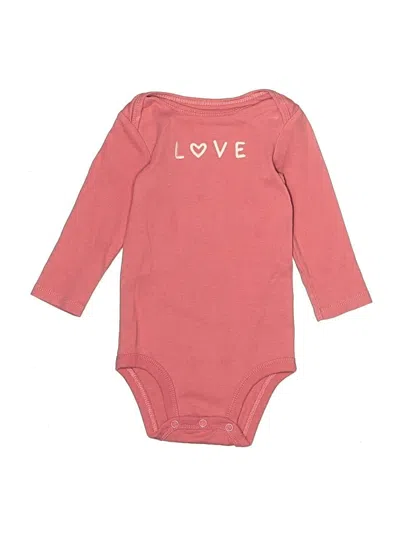 Pre-owned Carter's Babies' Long Sleeve Onesie In Pink
