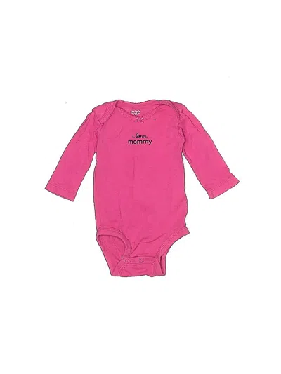Pre-owned Carter's Babies' Long Sleeve Onesie In Pink