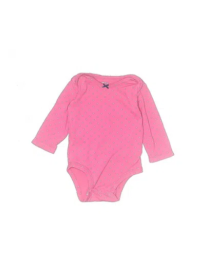 Pre-owned Carter's Babies' Long Sleeve Onesie In Pink