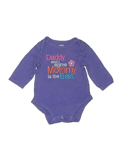 Pre-owned Carter's Babies' Long Sleeve Onesie In Purple