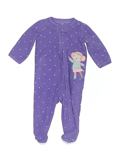 Pre-owned Carter's Babies' Long Sleeve Onesie In Purple