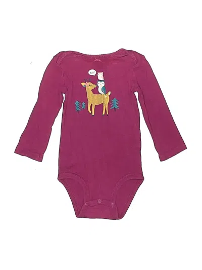 Pre-owned Carter's Kids' Long Sleeve Onesie In Purple