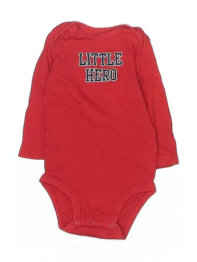 Pre-owned Carter's Babies' Long Sleeve Onesie In Red