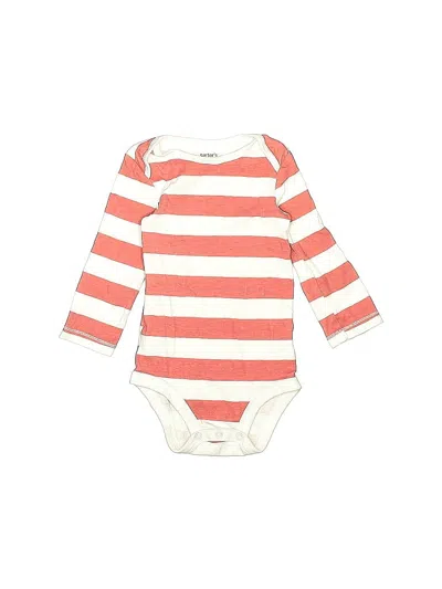 Pre-owned Carter's Kids' Long Sleeve Onesie In Red