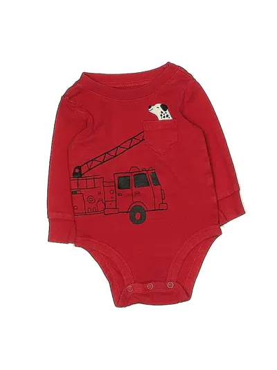 Pre-owned Carter's Babies' Long Sleeve Onesie In Red