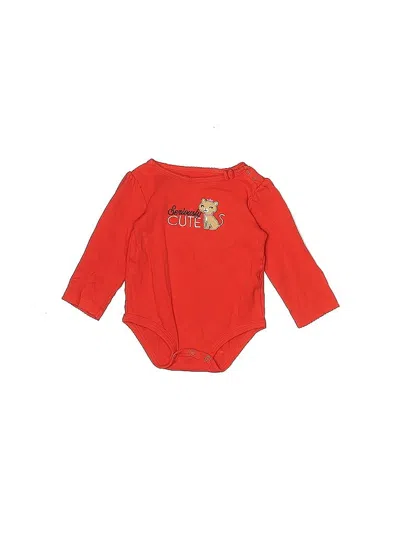 Pre-owned Carter's Kids' Long Sleeve Onesie In Red