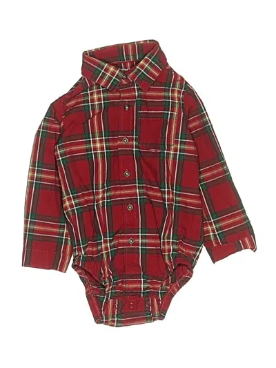 Pre-owned Carter's Kids' Long Sleeve Onesie In Red