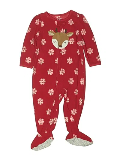 Pre-owned Carter's Kids' Long Sleeve Onesie In Red