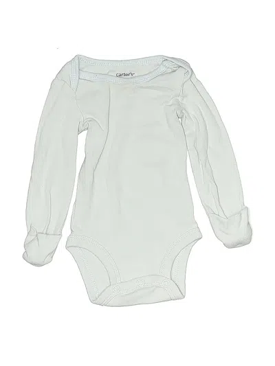 Pre-owned Carter's Babies' Long Sleeve Onesie In Silver