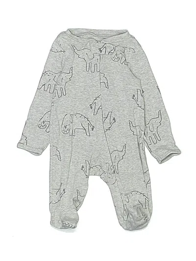 Pre-owned Carter's Babies' Long Sleeve Onesie In Silver