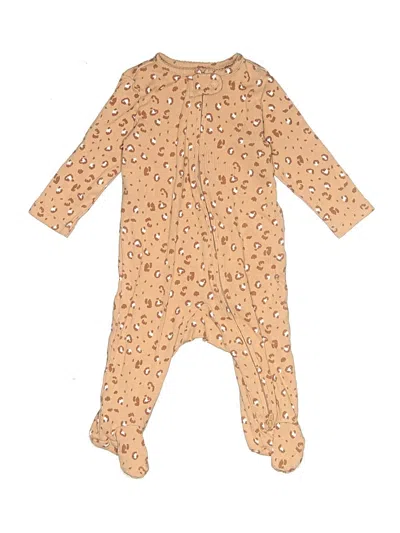 Pre-owned Carter's Babies' Long Sleeve Onesie In Tan