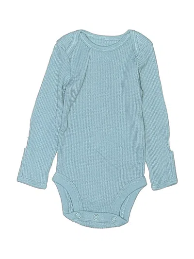 Pre-owned Carter's Babies' Long Sleeve Onesie In Teal