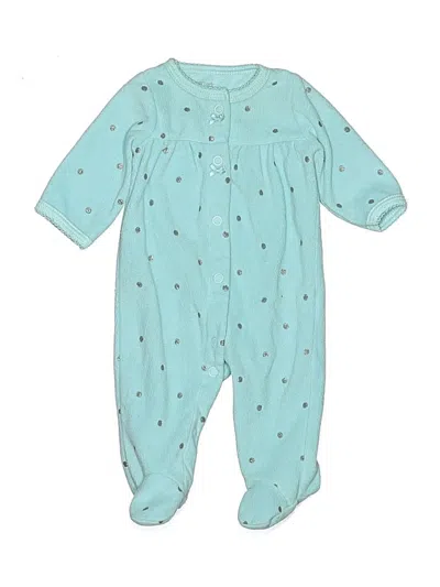 Pre-owned Carter's Babies' Long Sleeve Onesie In Teal