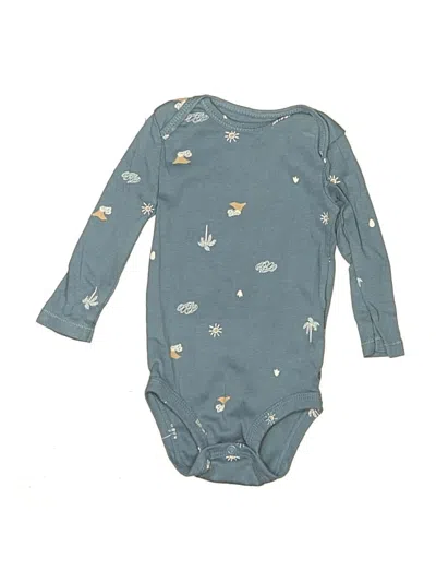Pre-owned Carter's Babies' Long Sleeve Onesie In Teal