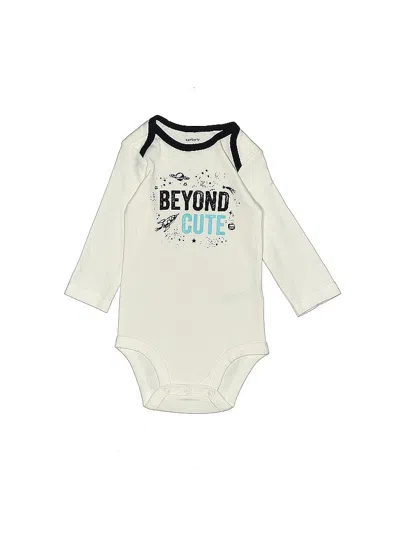 Pre-owned Carter's Babies' Long Sleeve Onesie In White
