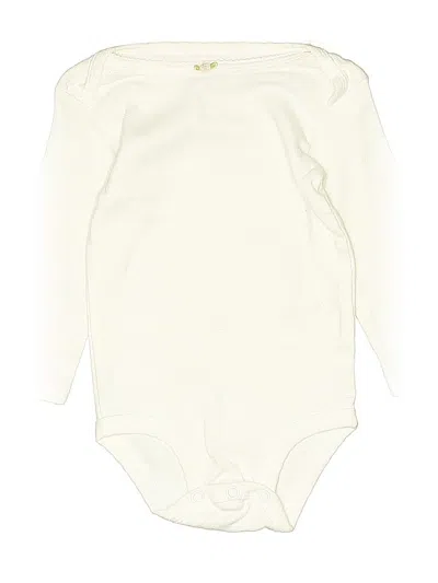 Pre-owned Carter's Babies' Long Sleeve Onesie In White