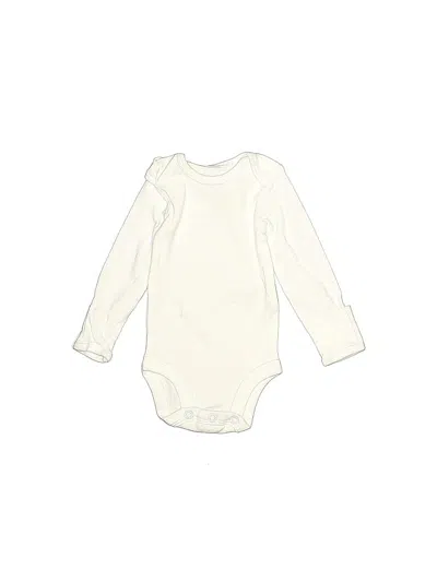 Pre-owned Carter's Babies' Long Sleeve Onesie In White