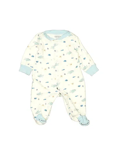 Pre-owned Carter's Babies' Long Sleeve Onesie In White