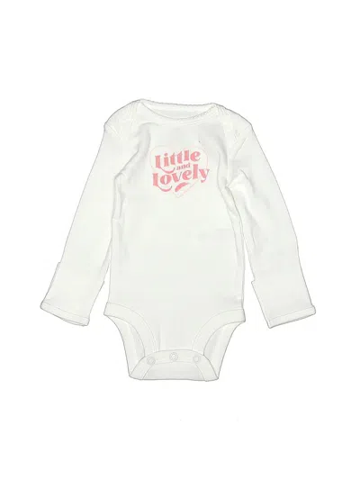 Pre-owned Carter's Babies' Long Sleeve Onesie In White
