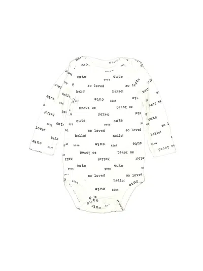 Pre-owned Carter's Babies' Long Sleeve Onesie In White