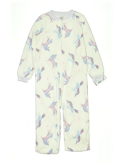 Pre-owned Carter's Kids' Long Sleeve Onesie In White